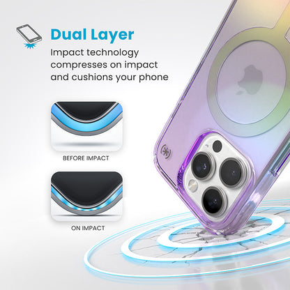 Speck Presidio2 Lux MagSafe - iPhone 16 Pro dėklas (Amazing Purple / Clear)