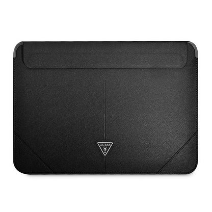 Guess Saffiano Triangle Logo dėklas – nešiojamojo kompiuterio dėklas 13" / 14" (juodas)