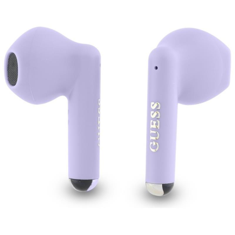 Guess Printed Classic Logo – „Bluetooth TWS“ ausinės + įkrovimo dėklas (violetinės)