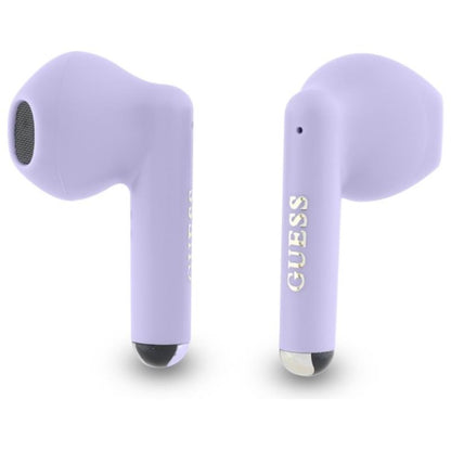 Guess Printed Classic Logo – „Bluetooth TWS“ ausinės + įkrovimo dėklas (violetinės)