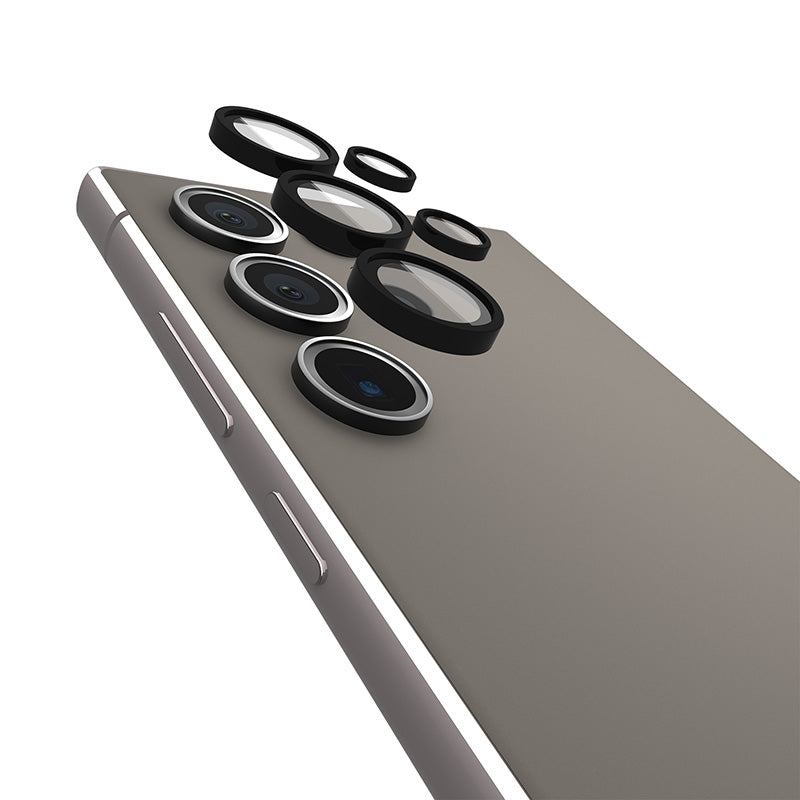 Case-Mate aliuminio žiedinis lęšių apsaugos stiklas – apsauginis stiklas Samsung Galaxy S24 Ultra kameros lęšiui (juodas)