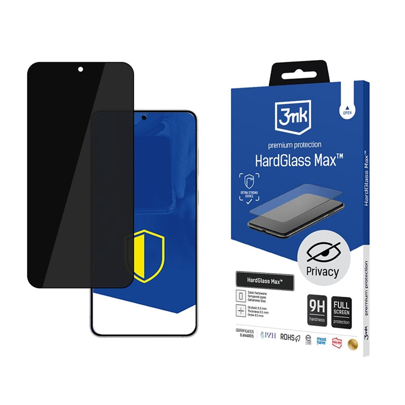 3mk HardGlass Matt Max Privacy – matinis grūdintas stiklas su privatumo filtru, skirtas Samsung Galaxy S25 Edge