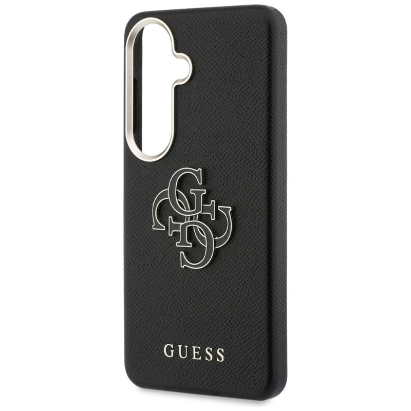 Guess Grained Big 4G Metal Logo dėklas - Samsung Galaxy S26 dėklas (juodas)