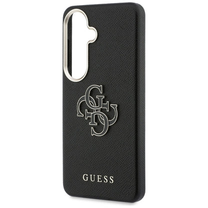 Guess Grained Big 4G Metal Logo dėklas - Samsung Galaxy S26 dėklas (juodas)