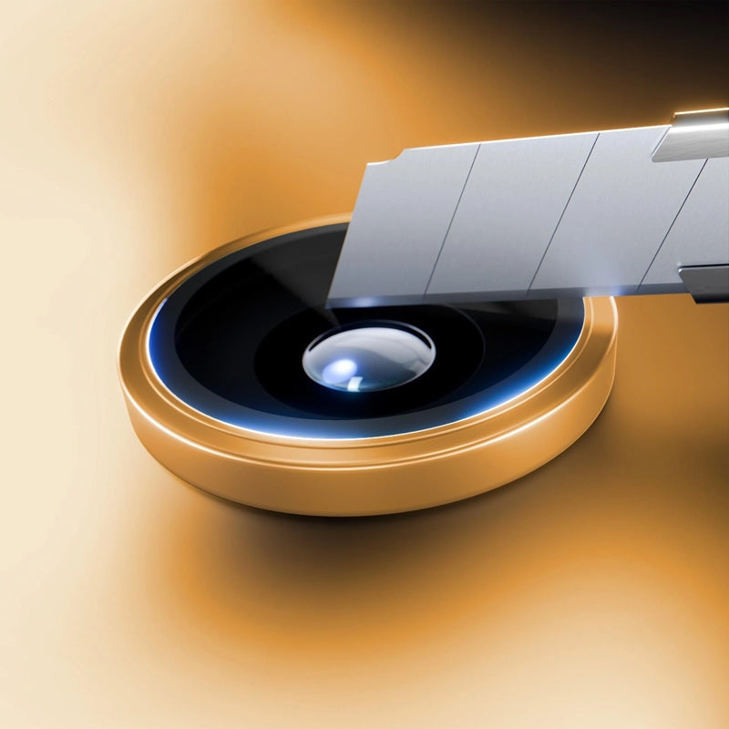 3mk HARDY Pro objektyvo apsauga – Kameros objektyvo stiklas, skirtas iPhone 17 Pro / iPhone 17 Pro Max (Oranžinė)