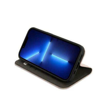 Guess 4G metalinis kameros apvado dėklas knygutė – dėklas skirtas iPhone 14 Pro (rožinis)