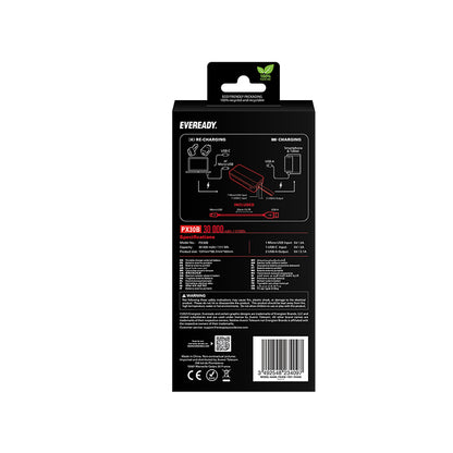 Eveready PX30B - Powerbank 30000 mAh 2x USB-A (Juoda)
