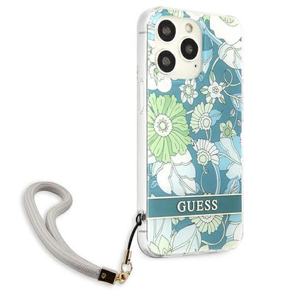 Guess Flower Cord – dėklas, skirtas iPhone 13 Pro Max (žalias)