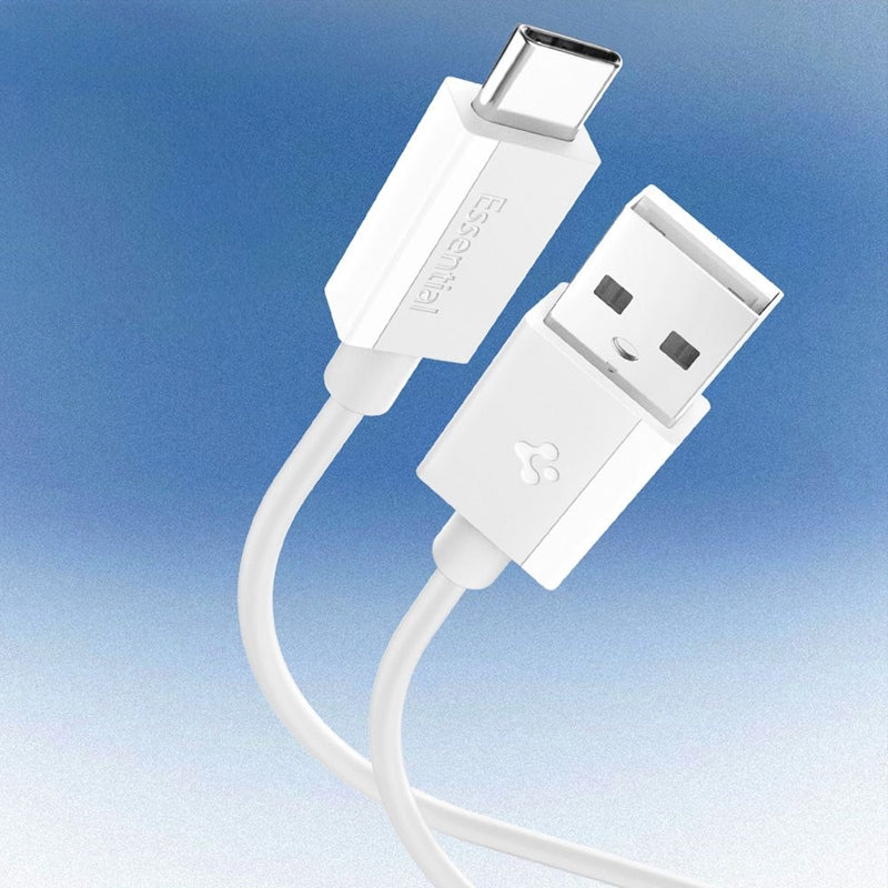Spigen EB6020AC Essential – USB-A į USB-C kabelis PD 60W 2m (Baltas)