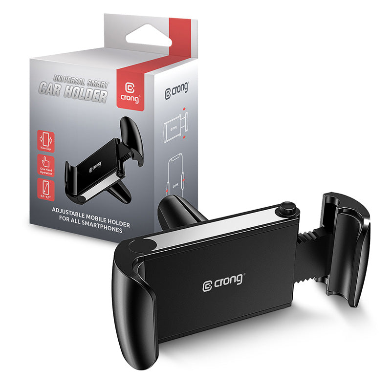 Crong Universal Smart Car Holder - Universalus automobilinis telefono laikiklis 4-6.7" (juodas)