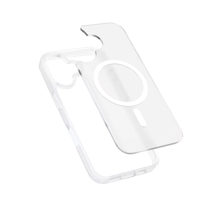 Crong Hybrid Matte Magnetic - MagSafe iPhone 17 dėklas (baltas)