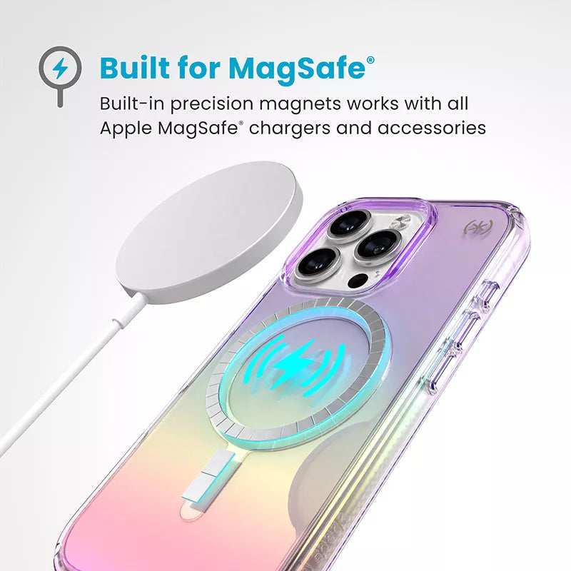 Speck Presidio2 Lux MagSafe – dėklas, skirtas iPhone 16 Pro (nuostabi violetinė / skaidri)