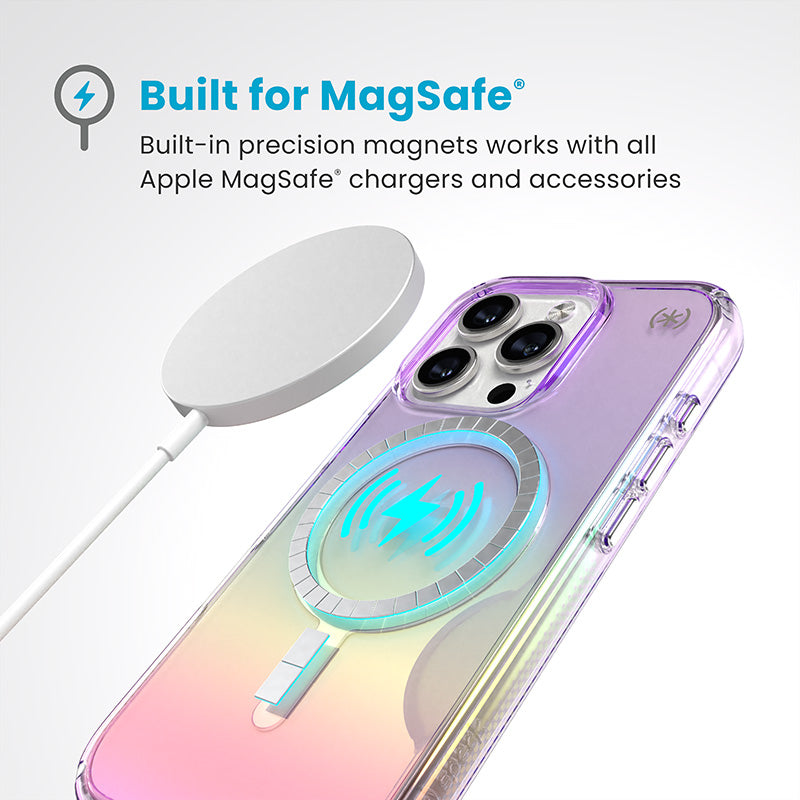Speck Presidio2 Lux MagSafe - iPhone 16 Pro dėklas (Amazing Purple / Clear)