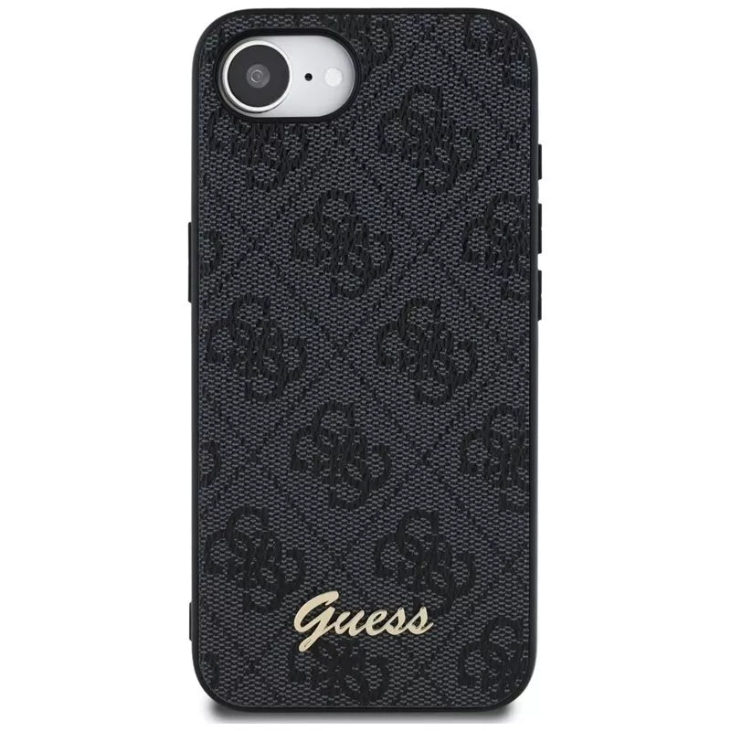 Guess 4G Script Logo MagSafe – dėklas iPhone 16e (juodas)