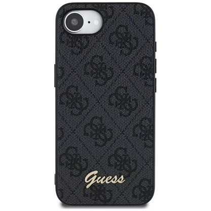 Guess 4G Script Logo MagSafe – dėklas iPhone 16e (juodas)