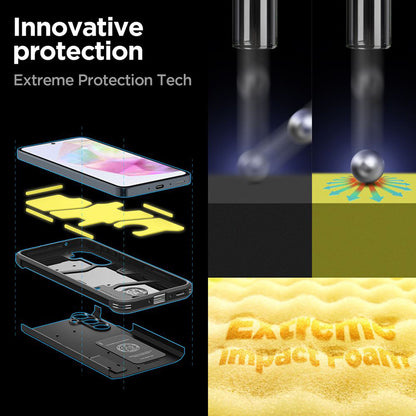 Spigen Tough Armor – dėklas, skirtas Samsung Galaxy A35 5G (Juoda)