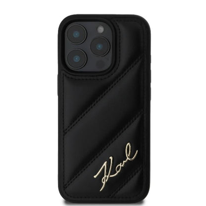 Karl Lagerfeld Quilted Signature – Dėklas iPhone 16 Pro Max (juodas)