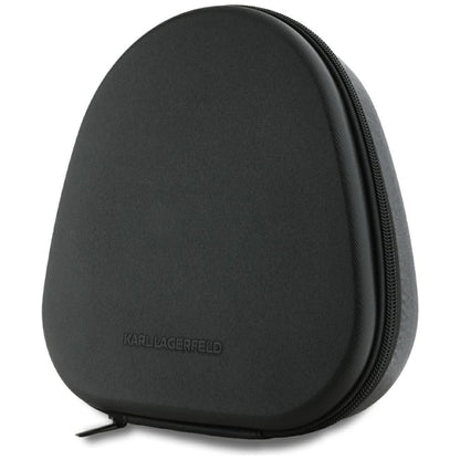 Karl Lagerfeld Saffiano Elongated – Belaidės „Bluetooth“ ANC + ENC viršgalvio ausinės (juodos)