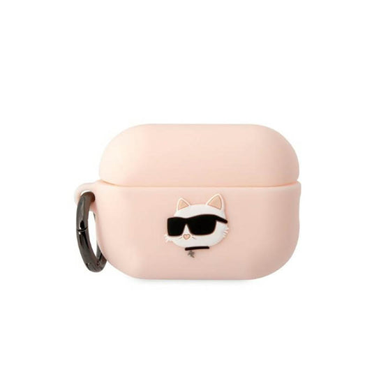 Karl Lagerfeld silikoninis NFT Choupette galva 3D - „AirPods Pro 2“ dėklas (rožinis)