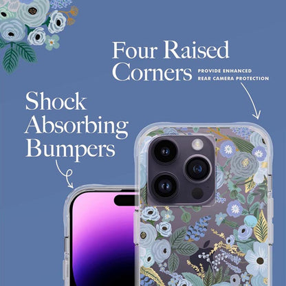 Rifle Paper Clear – „iPhone 14 Pro“ dėklas (Garden Party Blue)