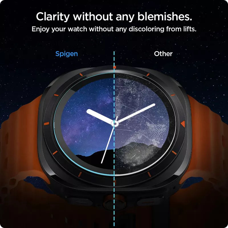 Spigen GLAS.TR EZ FIT 2 vnt. – Grūdintas stiklas, skirtas Samsung Galaxy Watch Ultra 47 mm (2025/2024) (2 vienetai)