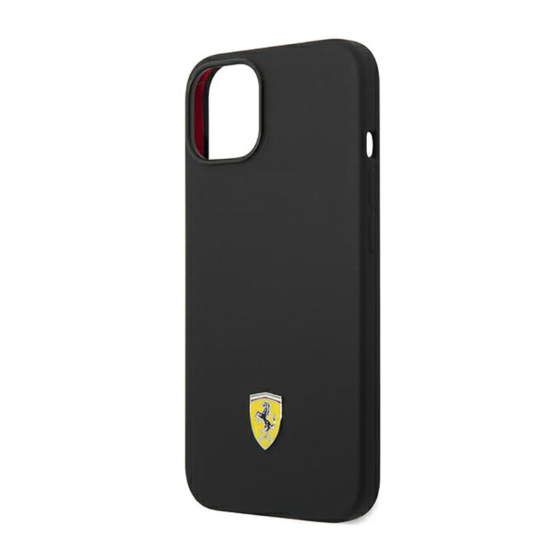 Ferrari Silicone Metalinis logotipas – dėklas iPhone 14 Plus (juodas)