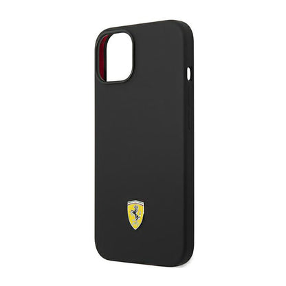 Ferrari Silicone Metalinis logotipas – dėklas iPhone 14 Plus (juodas)