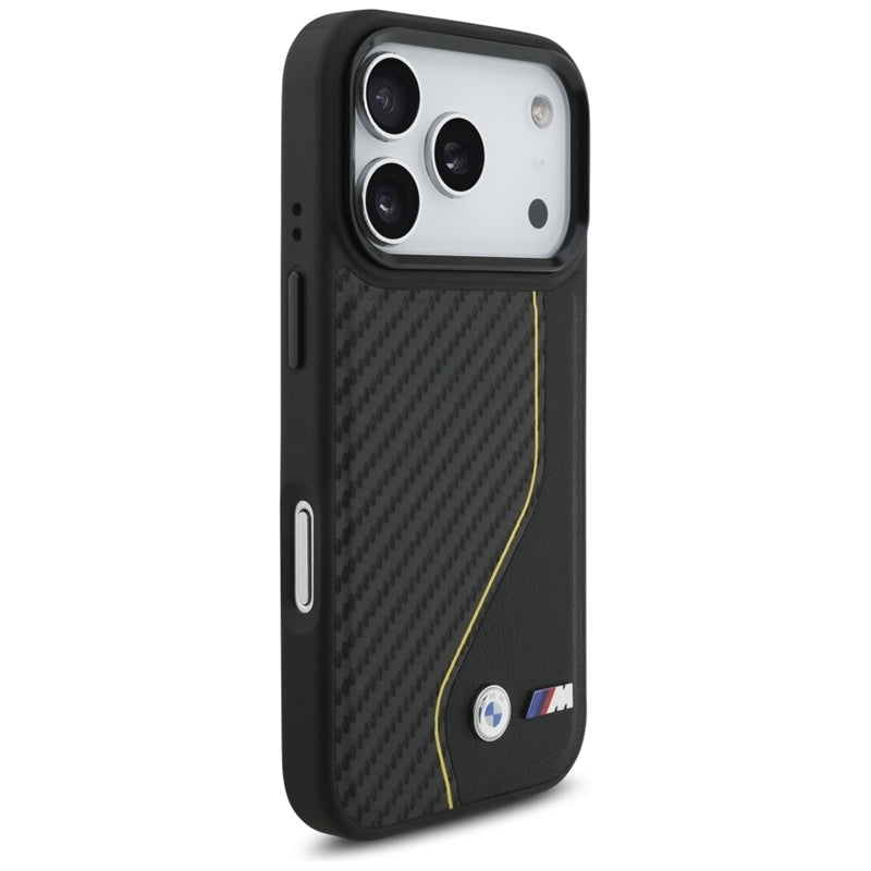 BMW M Carbon Line & Logo MagSafe dėklas iPhone 17 Pro (geltonas)