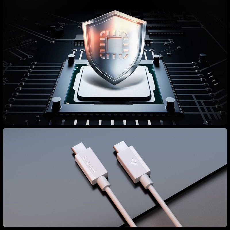 Spigen EB6020CC Essential - USB-C į USB-C laidas, PD 60W, 2m (Baltas)