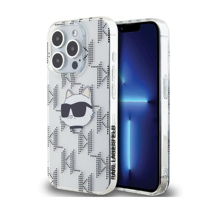 Karl Lagerfeld IML Choupette Head & Monogram - iPhone 15 Pro dėklas (Skaidrus)