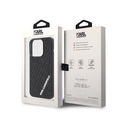 Karl Lagerfeld 3D guminis „Multi Logo“ – dėklas, skirtas „iPhone 15 Pro“ (juoda)