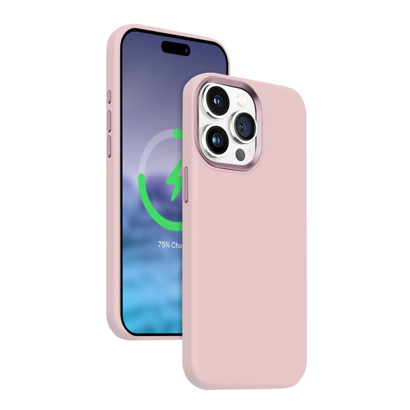 Crong Color Cover LUX Magnetic - „iPhone 15 Pro“ dėklas su MagSafe (rožinis)