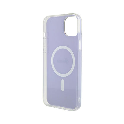 Guess IML Iridescent MagSafe – iPhone 15 Plus dėklas (violetinis)