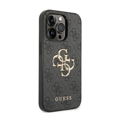 Guess 4G Big Metal Logo dėklas, skirtas iPhone 15 Pro (Pilka)