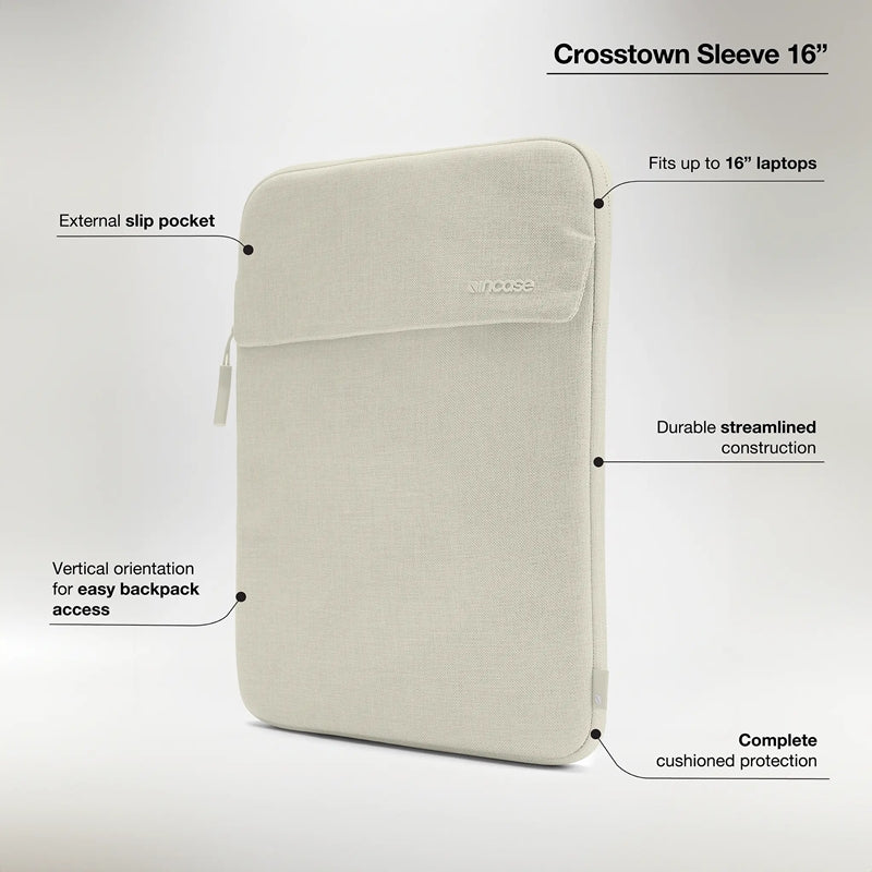 Incase Crosstown Sleeve su Woolenex – Dėklas su kišene skirtas MacBook Pro 16" (M4/M3/M2/M1/2024–2021) (juodas)