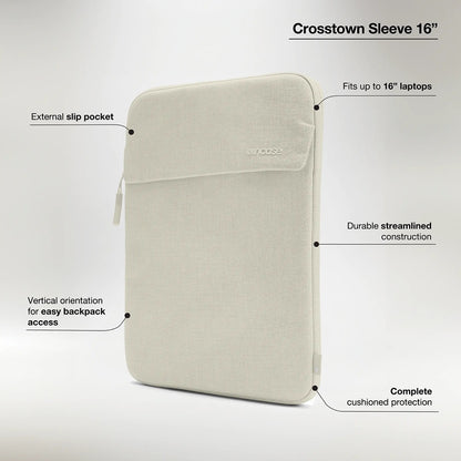 Incase Crosstown Sleeve su Woolenex – Dėklas su kišene skirtas MacBook Pro 16" (M4/M3/M2/M1/2024–2021) (juodas)