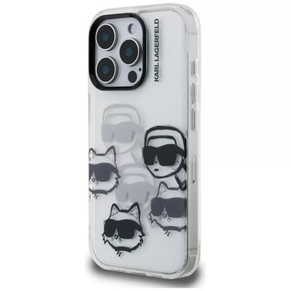 Karl Lagerfeld IML Multi K&C Head Pattern dėklas, skirtas iPhone 16 Pro (skaidrus)