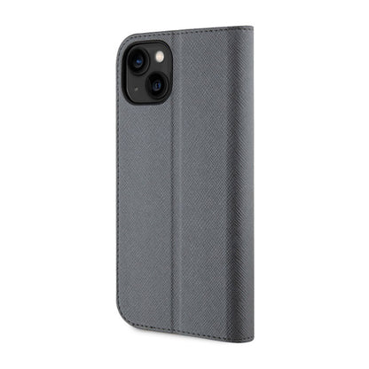 Karl Lagerfeld Knygos tipo NFT Saffiano Karl & Choupette – dėklas, skirtas iPhone 14 (Sidabrinis)