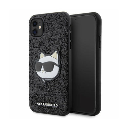 Karl Lagerfeld NFT Glitter Choupette Patch – dėklas iPhone 11 (juoda)