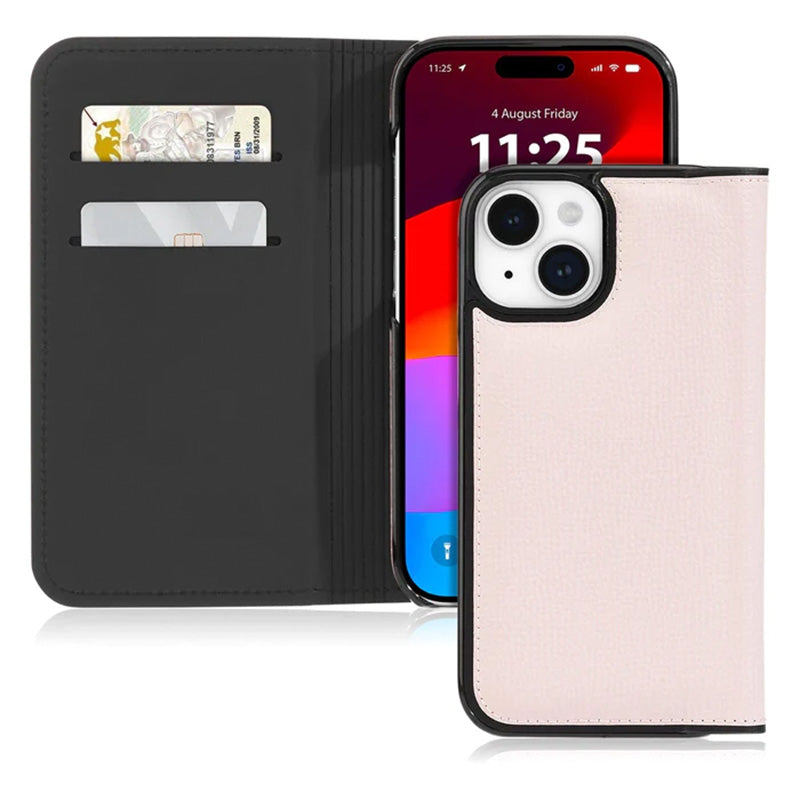 Kate Spade New York Wrap Folio dėklas – odinis atverčiamas dėklas, skirtas „iPhone 15“ (šviesiai pergamentinė)