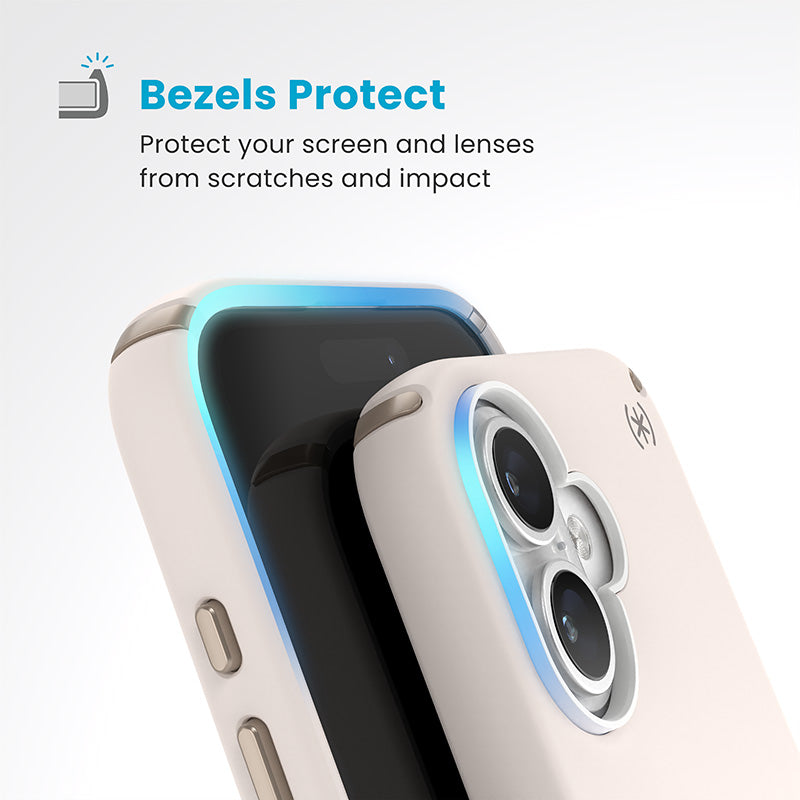 Speck Presidio2 Pro ClickLock ir MagSafe – dėklas, skirtas „iPhone 16“ (balintas kaulas / paveldėtas auksas / lazdyno rudas)