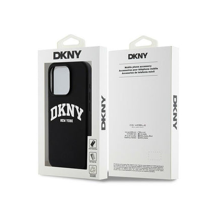 DKNY Liquid Silicone baltas su spausdintu logotipu MagSafe – dėklas, skirtas iPhone 13 Pro (juoda)