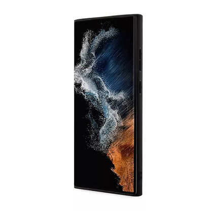 AMG Carbon Stripe & Embossed – Dėklas, skirtas „Samsung Galaxy S23 Ultra“ (juodas)