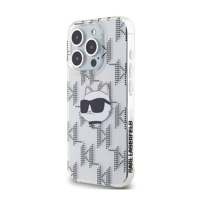 Karl Lagerfeld IML Choupette Head & Monogram - iPhone 15 Pro dėklas (Skaidrus)