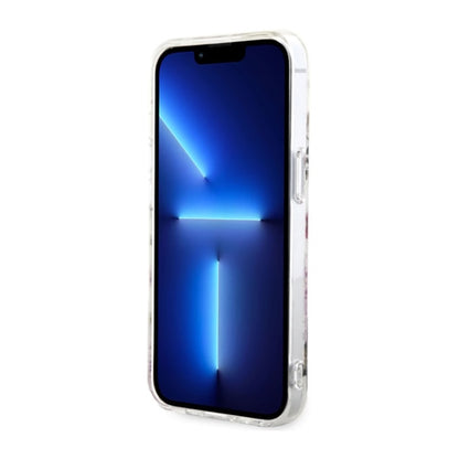 Guess Flower MagSafe – dėklas, skirtas iPhone 14 Plus (skaidrus)