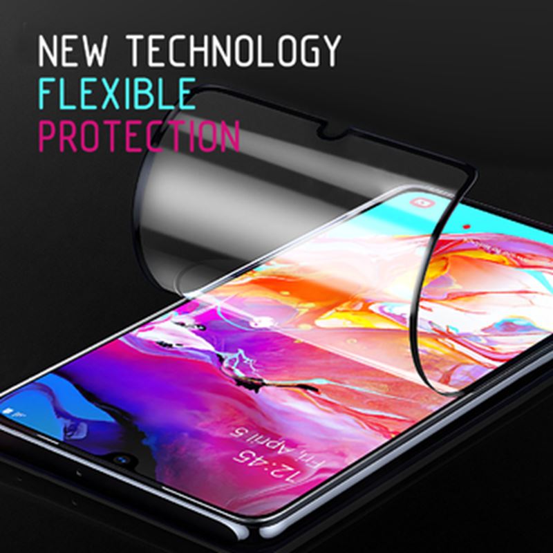 Crong 7D Nano Flexible Glass – visiškai padengiantis hibridinis ekrano apsauga 9H Samsung Galaxy A80 / A90