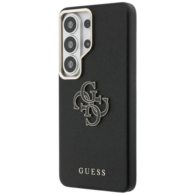 Guess Grained Big 4G Metal Logo dėklas - Samsung Galaxy S26 Ultra (Juodas)
