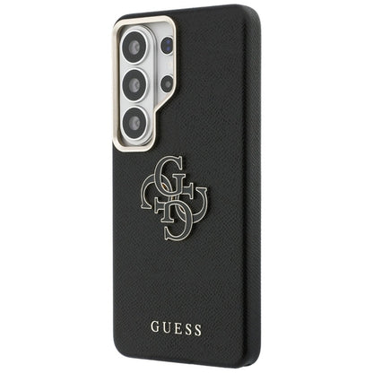 Guess Grained Big 4G Metal Logo dėklas - Samsung Galaxy S26 Ultra (Juodas)