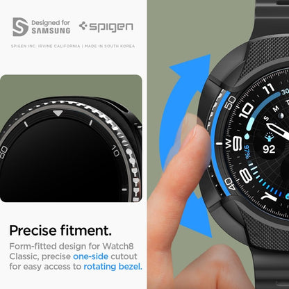 Spigen Liquid Air - Dėklas, skirtas Samsung Galaxy Watch 8 Classic 46 mm (Matinė juoda)