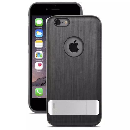 Moshi iGlaze Kameleon – kietas dėklas su stovu, skirtas iPhone 6s Plus / iPhone 6 Plus (plieno juodas)
